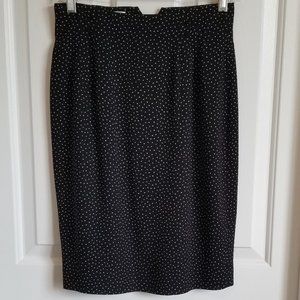 Dana Buchman black and tan dotted pencil skirt